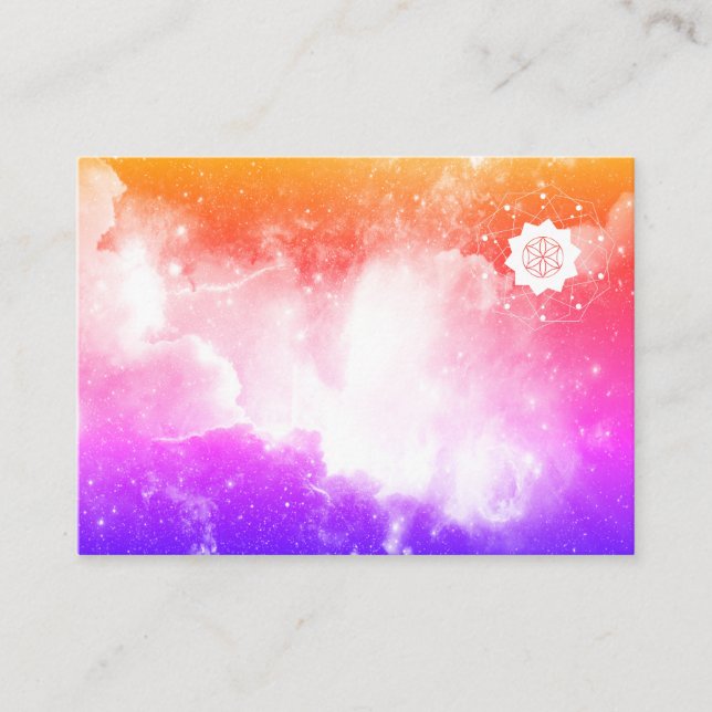 *~* Universe Lavender Pink Peach Galaxy Nebula Business Card (Front)