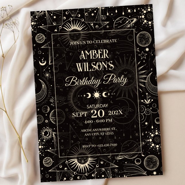 Universe mystical astrological moon sun graduation invitation (Creator Uploaded)