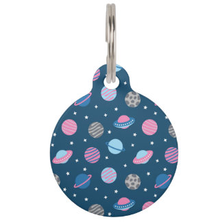 Universe & Planets Pattern Pet Tag
