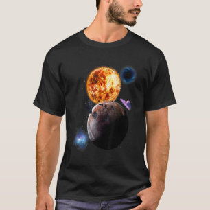 Universe Space Galaxy Motif Solar System colorful T-Shirt