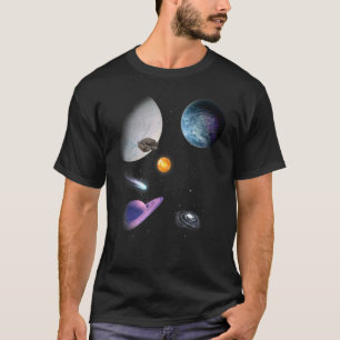 Universe Space Solar System Galaxy Astronaut Plane T-Shirt