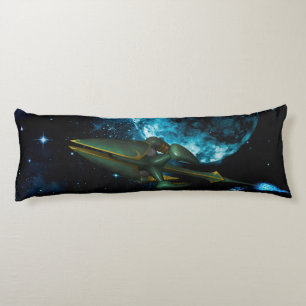 Universe with alien ship body pillow