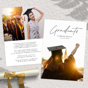 University 3 Photo College Graduate GRADUATION Announcement