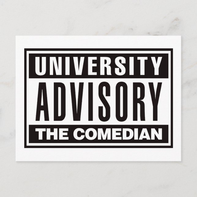 University Advisory The Comedian Postcard (Front)