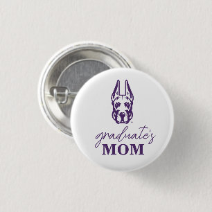 University at Albany Great Dane Mascot Head 1 Inch Round Button