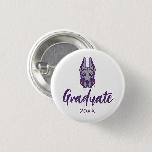 University at Albany Great Dane Mascot Head 1 Inch Round Button