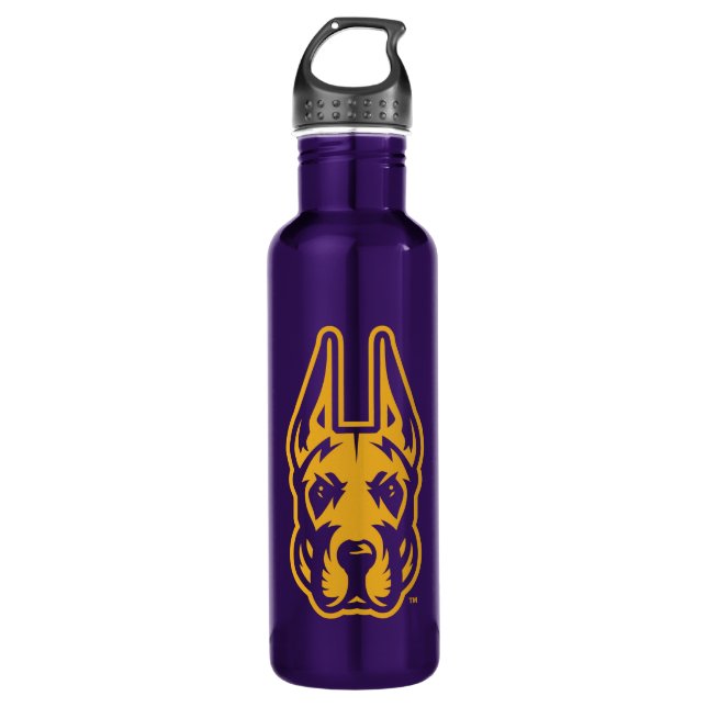 University at Albany Great Dane Mascot Head 710 Ml Water Bottle (Front)