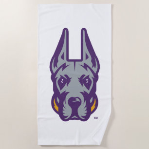 University at Albany Great Dane Mascot Head Beach Towel