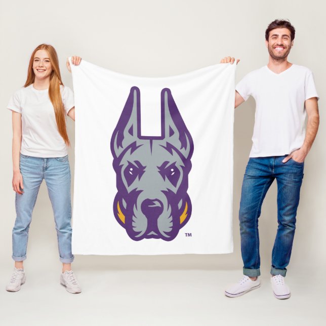 University at Albany Great Dane Mascot Head Fleece Blanket (In Situ)