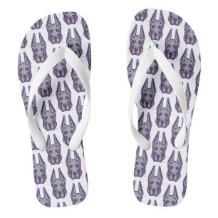 University at Albany Great Dane Mascot Head Flip Flops