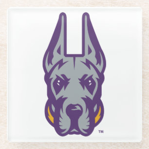 University at Albany Great Dane Mascot Head Glass Coaster
