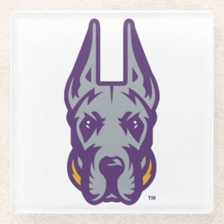 University at Albany Great Dane Mascot Head Glass Coaster