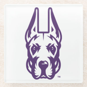 University at Albany Great Dane Mascot Head Glass Coaster