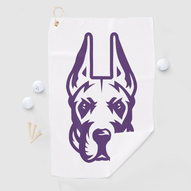 University at Albany Great Dane Mascot Head Golf Towel (InSitu)