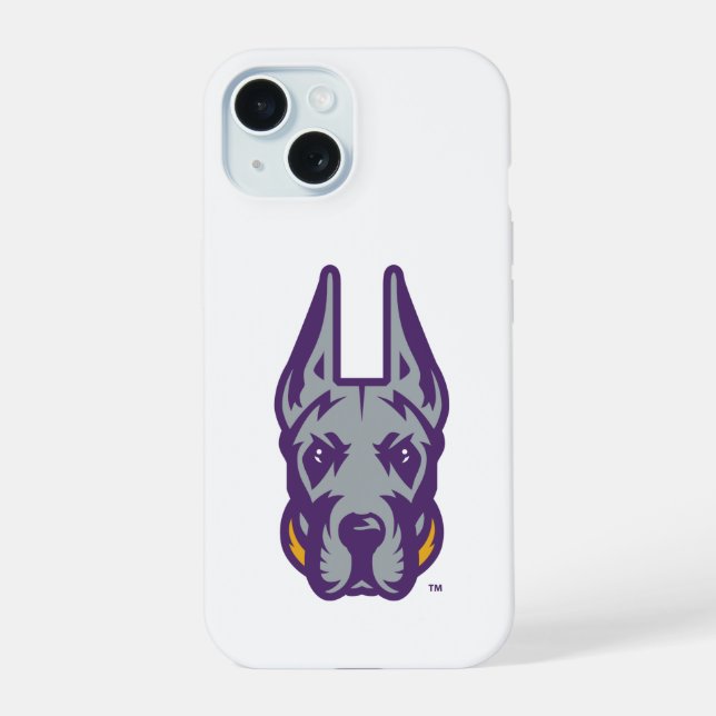 University at Albany Great Dane Mascot Head iPhone 15 Case (Back)