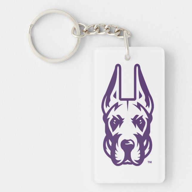 University at Albany Great Dane Mascot Head Keychain (Front)