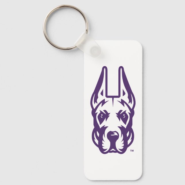 University at Albany Great Dane Mascot Head Keychain (Front)