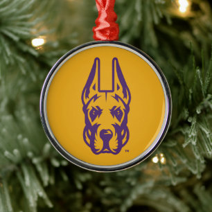 University at Albany Great Dane Mascot Head Metal Ornament