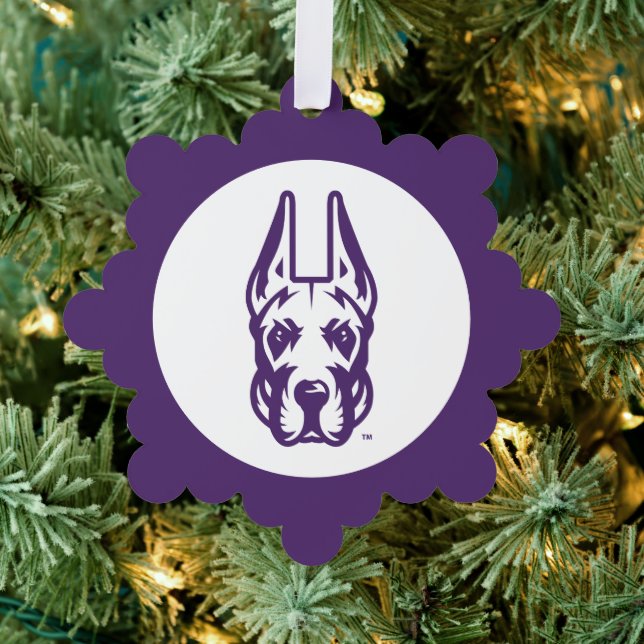 University at Albany Great Dane Mascot Head Ornament Card (Insitu (Tree))