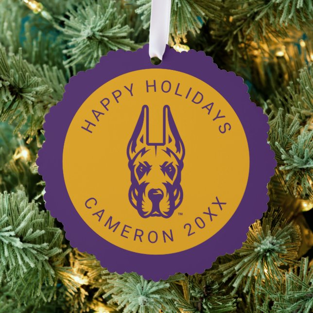 University at Albany Great Dane Mascot Head Ornament Card (Insitu (Tree))