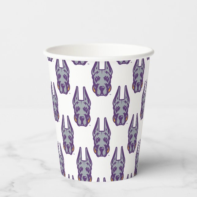 University at Albany Great Dane Mascot Head Paper Cups (Back)