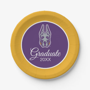 University at Albany Great Dane Mascot Head Paper Plate
