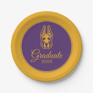 University at Albany Great Dane Mascot Head Paper Plate