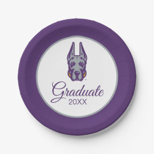 University at Albany Great Dane Mascot Head Paper Plate