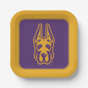 University at Albany Great Dane Mascot Head Paper Plate
