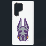 University at Albany Great Dane Mascot Head Samsung Galaxy Case<br><div class="desc">This design is a close-up of the University at Albany Great Dane mascot head. The illustration uses bold purple outlines with detailed shading in grey for the Great Dane's face, highlighting its angular features. The eyes are sharp, and the expression conveys alertness and strength. Accents of gold appear on either...</div>