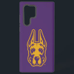 University at Albany Great Dane Mascot Head Samsung Galaxy Case<br><div class="desc">This design is a close-up of the University at Albany Great Dane mascot head. The illustration uses bold purple outlines with detailed shading in grey for the Great Dane's face, highlighting its angular features. The eyes are sharp, and the expression conveys alertness and strength. Accents of gold appear on either...</div>
