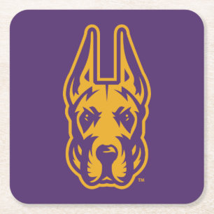 University at Albany Great Dane Mascot Head Square Paper Coaster