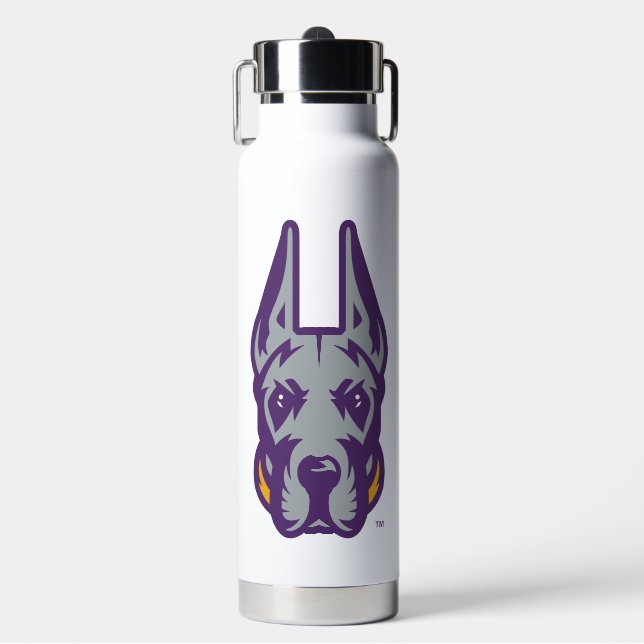 University at Albany Great Dane Mascot Head Water Bottle (Front)