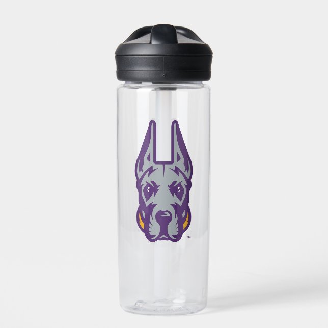 University at Albany Great Dane Mascot Head Water Bottle (Front)