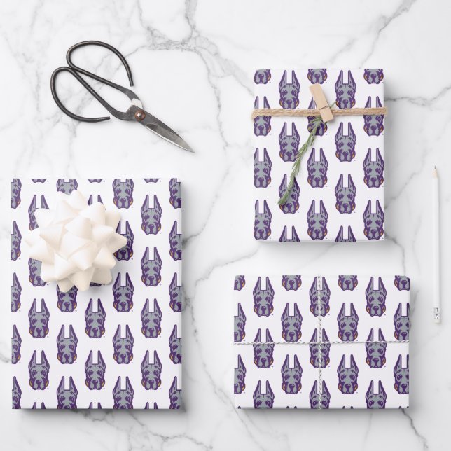 University at Albany Great Dane Mascot Head Wrapping Paper Sheet (Front)