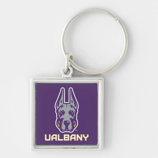 University at Albany Great Danes Keychain (Front)