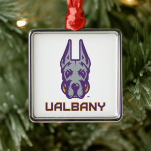 University at Albany Great Danes Metal Ornament
