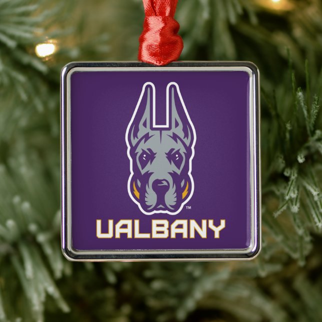 University at Albany Great Danes Metal Ornament (Tree)