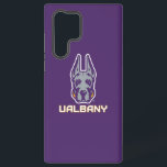 University at Albany Great Danes Samsung Galaxy Case<br><div class="desc">The University at Albany Great Dane mascot logo features a stylized depiction of a Great Dane's head. The dog is illustrated with sharp, bold lines in purple and grey, giving it a fierce, confident expression. The ears stand tall, symbolizing alertness and strength. Underneath the Great Dane head is the word...</div>