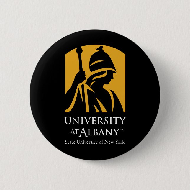 University at Albany Iconic Logo 2 Inch Round Button (Front)