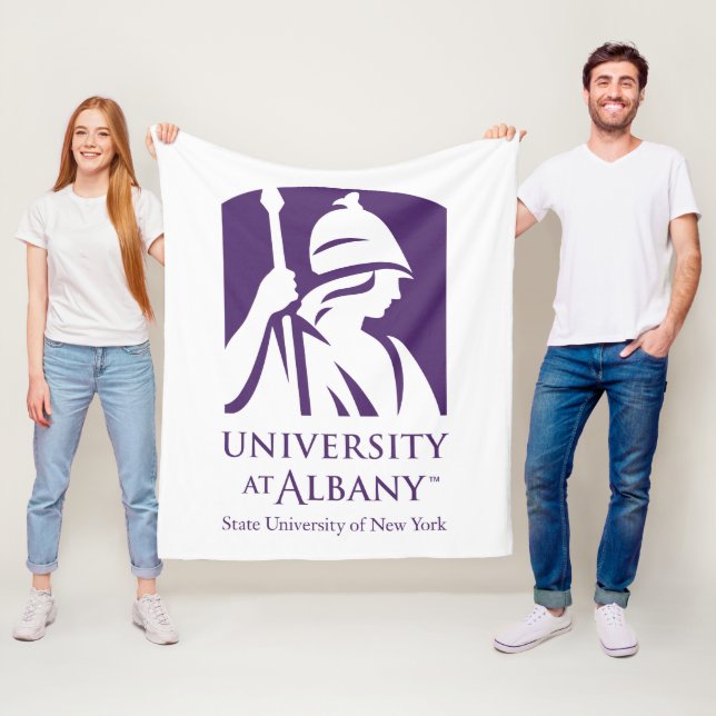 University at Albany Iconic Logo Fleece Blanket (In Situ)