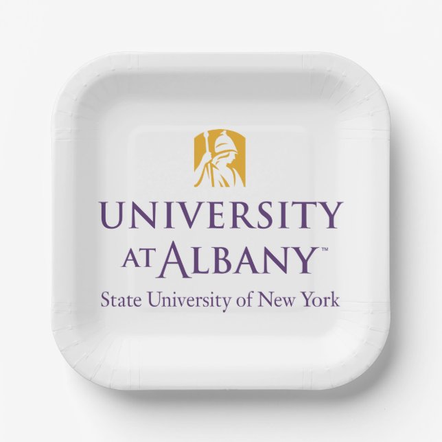 University at Albany Iconic Logo Paper Plate (Front)