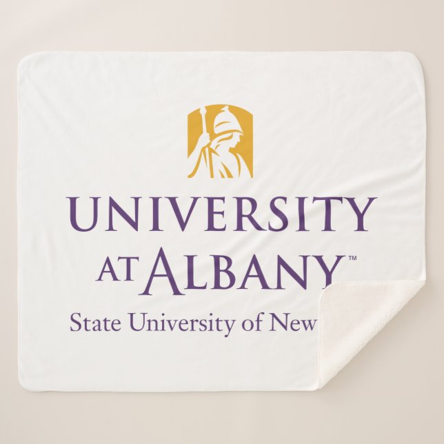 University at Albany Iconic Logo Sherpa Blanket (Front (Horizontal))