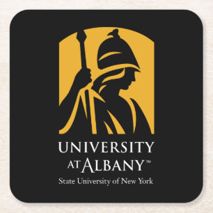 University at Albany Iconic Logo Square Paper Coaster