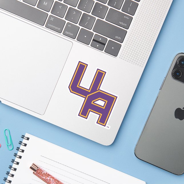 University at Albany Initials Logo (Laptop w/ iPhone)