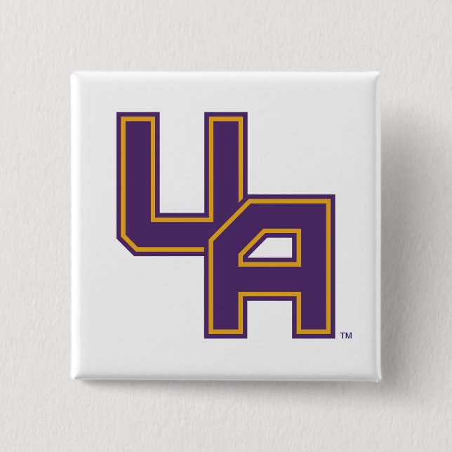 University at Albany Initials Logo 2 Inch Square Button (Front)