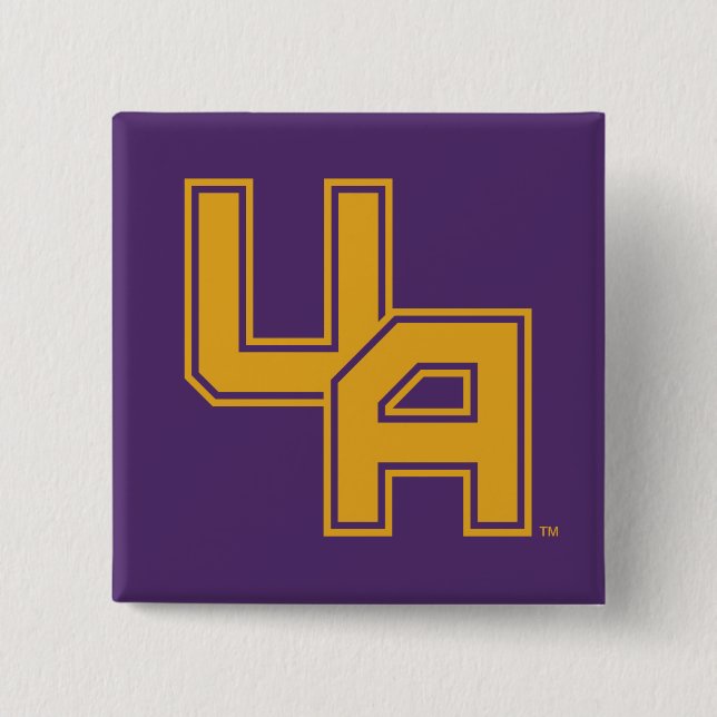 University at Albany Initials Logo 2 Inch Square Button (Front)