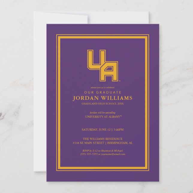 University at Albany Initials Logo Announcement (Front)