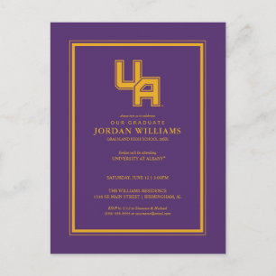 University at Albany Initials Logo Announcement Postcard