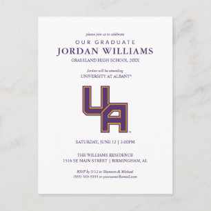 University at Albany Initials Logo Announcement Postcard